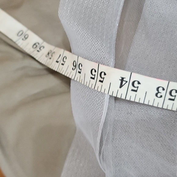 TLC Say Yes To The Prom Dress Juniors Gray Iridescent Stones Ruffly Layers Sz 7 - Picture 16 of 16